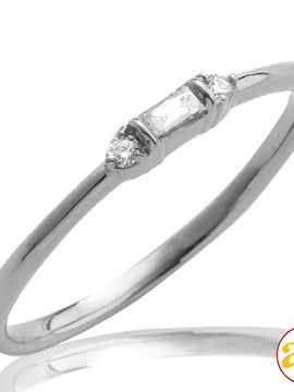 14KW 0.09CTW DIAMOND 3-STONE RING