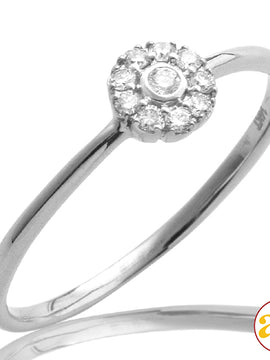 14KW 0.10CTW DIAMOND FLOWER RING