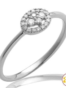 14KW 0.12CTW DIAMOND OPEN SIDEWAYS OVAL RING