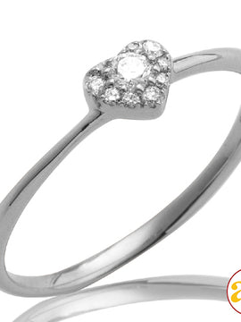 14KW 0.12CTW DIAMOND HEART CLUSTER RING