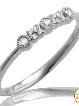 14KW 0.09CTW DIAMOND ALTERNATING DESIGN RING