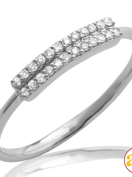 14KW 0.11CTW DIAMOND 2-ROW RING