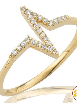 14KY 0.11CTW DIAMOND HEARTBEAT RING