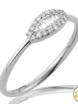 14KW 0.15CTW  BAGUETTE DIAMOND DESIGNER RING