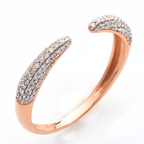 14KR 0.25CTW PAVE DIAMOND OPEN BAND