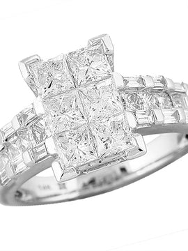 14KW 2.50CTW PRINCESS RING