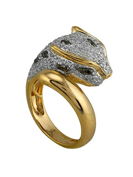 14KY 1.0CTW DIAMOND PANTHER RING