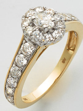 14KY 1.35CTW DIAMOND OVAL SHAPE BRIDAL