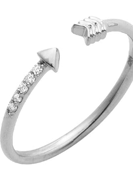 14KW 0.05CTW DIAMOND OPEN DESIGN ARROW RING