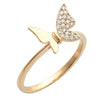 14KY 0.15CTW DIAMOND DESIGNER BUTTERFLY RING