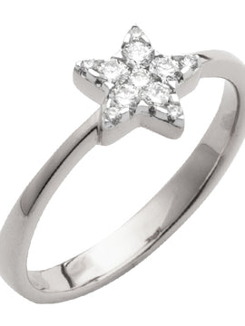 14KW 0.25CTW DIAMOND DESIGNER STAR HEAD RING