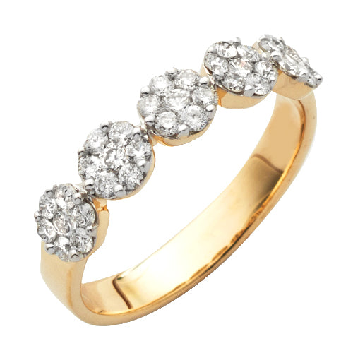 14KY 0.65CTW FLOWER DIAMOND RING