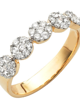 14KY 0.65CTW FLOWER DIAMOND RING