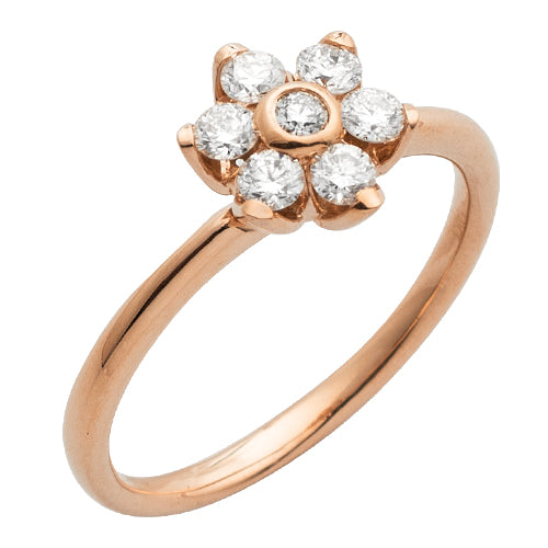 14KR 0.50CTW DIAMOND FLOWER SHAPED RING