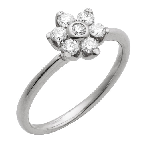 14KW 0.50CTW DIAMOND FLOWER SHAPED RING