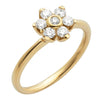 14KY 0.50CTW DIAMOND FLOWER SHAPED RING