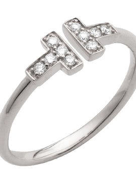 14KW 0.15CTW DIAMOND OPEN DESIGN RING -T SHAPE