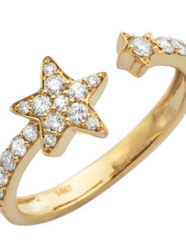 14KY 0.40CTW DIAMOND OPEN STAR DESIGN RING