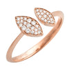 14KR 0.20CTW DIAMOND OPEN LEAF RING