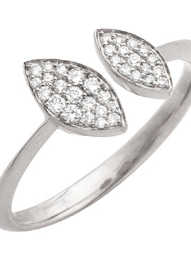 14KW 0.20CTW DIAMOND OPEN LEAF RING