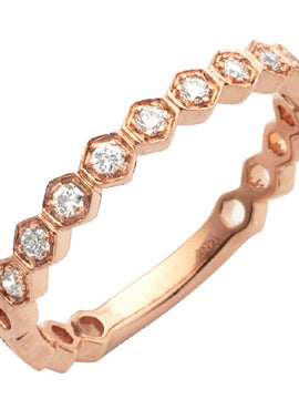 14KR 0.20CTW DIAMOND 9-STONE BEZEL SET BAND