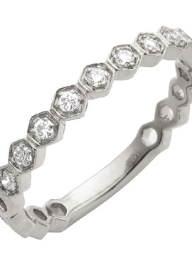 14KW 0.20CTW DIAMOND 9-STONE BEZEL SET BAND