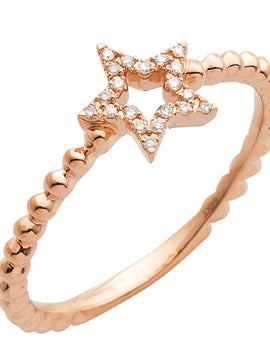 14KR 0.10CTW DIAMOND OPEN STAR DESIGNER RING