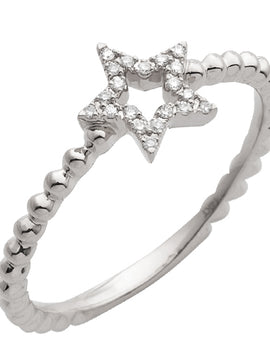 14KW 0.10CTW DIAMOND OPEN STAR DESIGNER RING