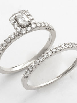 14KW 0.75CTW ENGAGEMENT RING SET