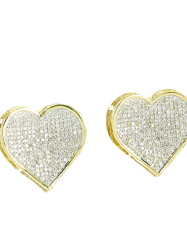 10KY 0.65CTW DIAMOND HEART EARRINGS