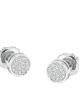 10KW 0.10CTW DIAMOND DISC EARRINGS