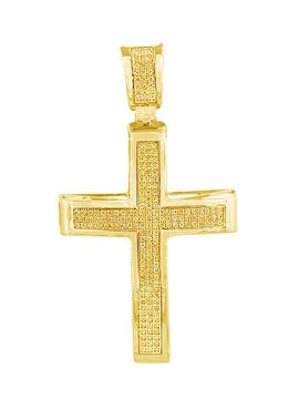 10KY 0.50CTW YELLOW DIAMOND CROSS PENDANT