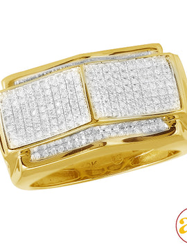 10KY 0.55CTW MICROPAVE DIAMOND MENS RING