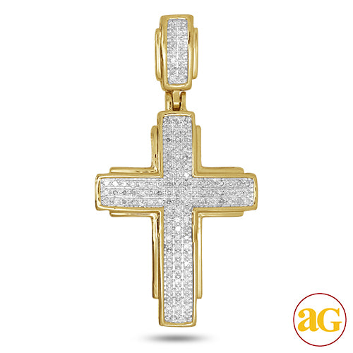 10KY 0.25CTW DIAMOND CROSS PENDANT