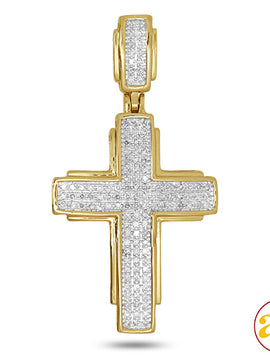 10KY 0.25CTW DIAMOND CROSS PENDANT