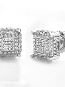 10KW 0.25CTW DIAMOND CUBE EARRINGS