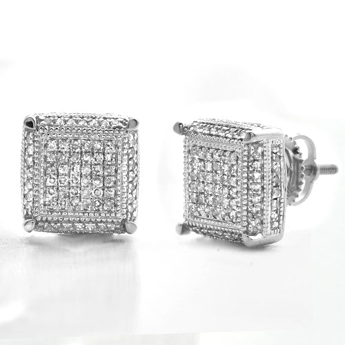 10KW 0.50CTW DIAMOND CUBE EARRINGS