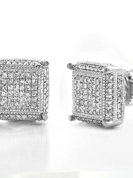 10KW 0.50CTW DIAMOND CUBE EARRINGS