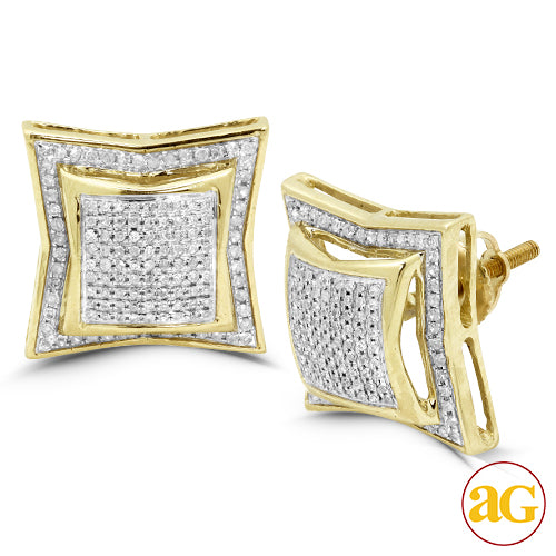 10KY 0.50CTW DIAMOND DOME KITE EARRINGS