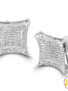 10KW 0.50CTW DIAMOND CONCAVE KITE EARRINGS