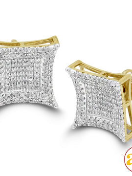 10KY 0.50CTW DIAMOND CONCAVE KITE EARRINGS