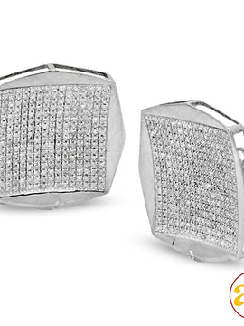 10KW 1.25CTW DIAMOND CONCAVE SQUARE EARRINGS