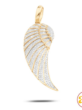 10KY 0.65CTW DIAMOND ANGEL WING PENDANT