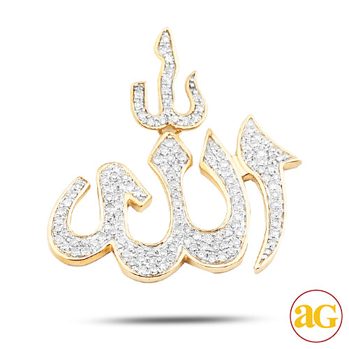 10KY 0.40CTW DIAMOND &apos;ALLAH&apos; PENDANT