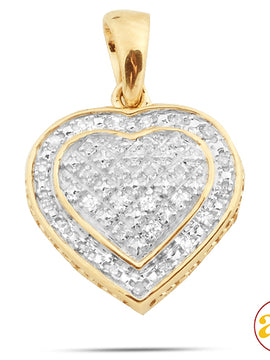 10KY 0.05CTW DIAMOND 3-D HEART SHAPED PENDANT