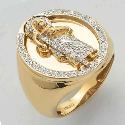 10KY 0.50CTW DIAMOND MENS ST. JUDE RING