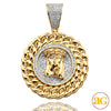 10KY 0.50CTW DIAMOND JESUS HEAD MEDALLION WITH