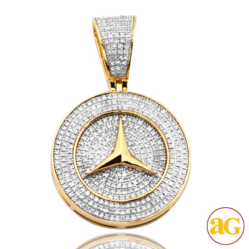 10KY 1.05CTW DIAMOND TRI-STAR AUTOMOBILE PENDANT