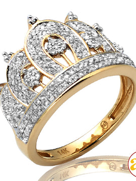 14KY 0.50CTW DIAMOND LADIES CROWN RING