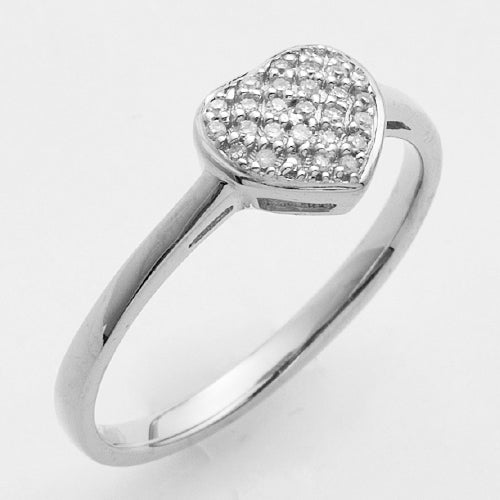 10KW 0.10CTW DIAMOND HEART RING